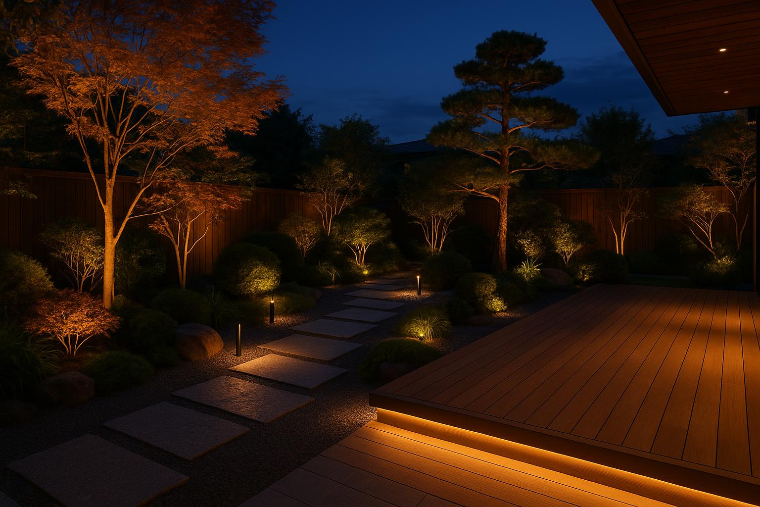 ライティングが美しい庭